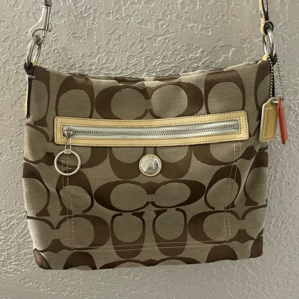 Coach Brown and Cream Crossbody Bag‎